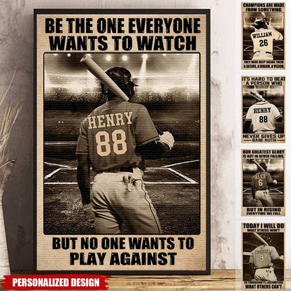Personalized Baseball Canvas personalization view for Son/Grandson