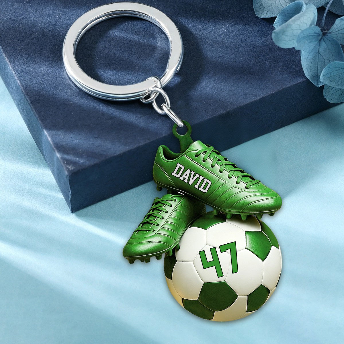 Personalized Soccer Keychain - Custom Name & Jersey Number Gift for Fans