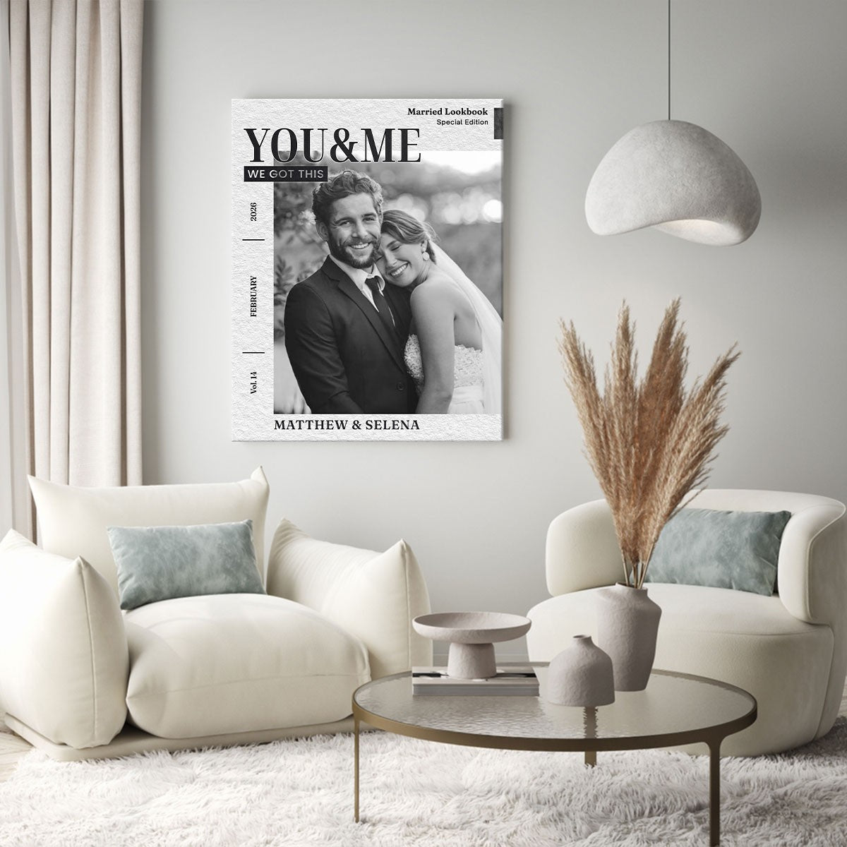 You and Me - Personalized Couple Wedding Magazine Canvas / Poster