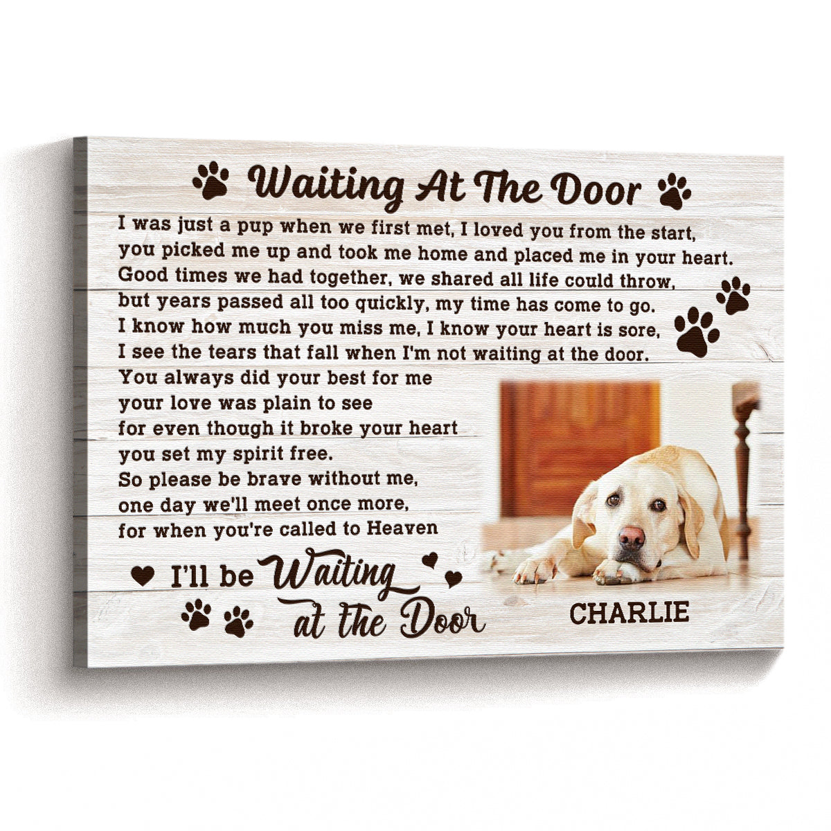 Waiting At The Door - Personalized Pet Portrait Canvas / Poster