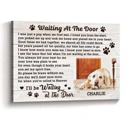 Waiting At The Door - Personalized Pet Portrait Canvas / Poster