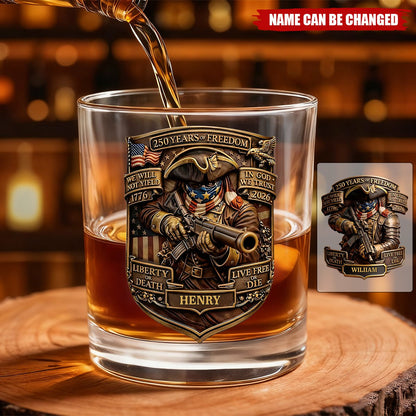 Personalized Whiskey Glass - 250 Years of Freedom