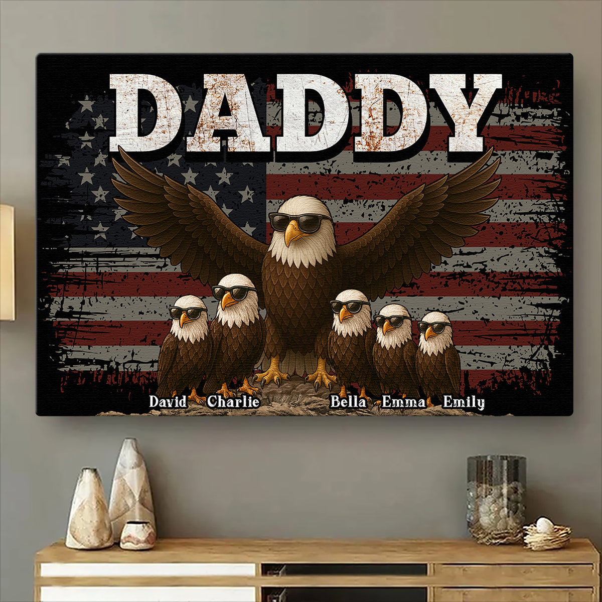 “The Eagle Gang” American Style Canvas / Poster - Personalized Father’s Day Gift