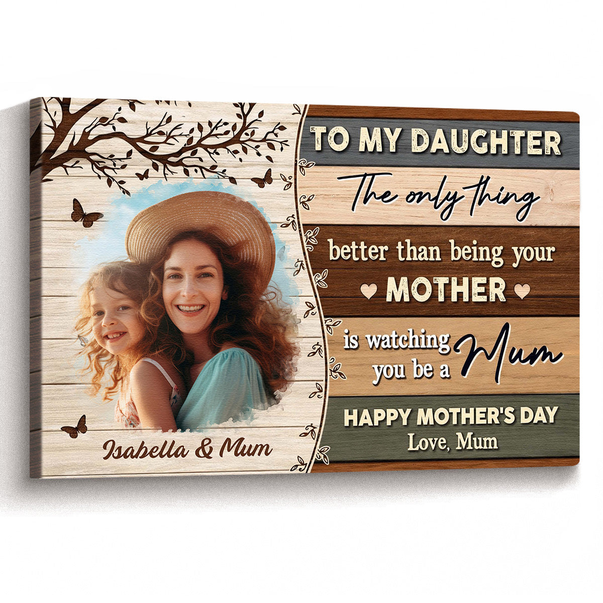 Personalized Canvas / Poster - Vintage Custom Photo Gift for Mother’s Day - Gift for Mom, Wife