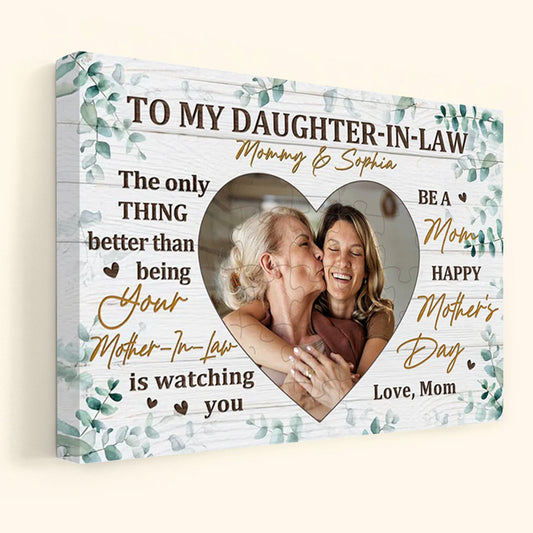 Personalized Photo Canvas for Daughter-in-Law: 'Watching You Be A Mom' Mother's Day Gift