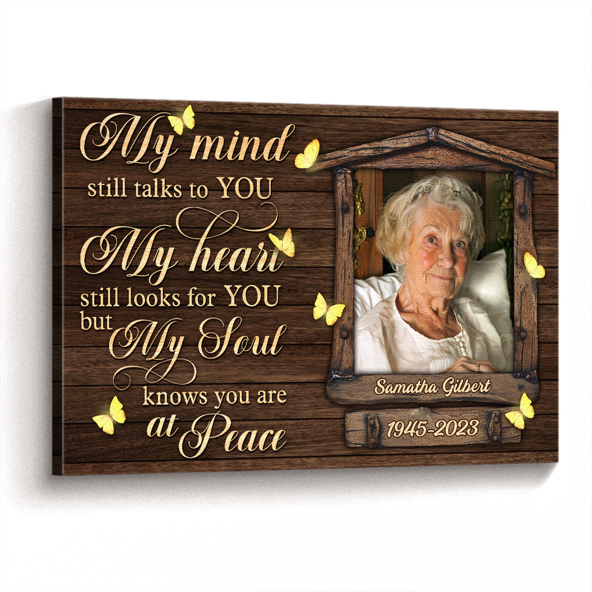 My Mind Still Talks To You - Personalized Customized Photo Memorial Canvas / Poster
