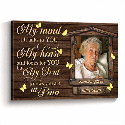 My Mind Still Talks To You - Personalized Customized Photo Memorial Canvas / Poster
