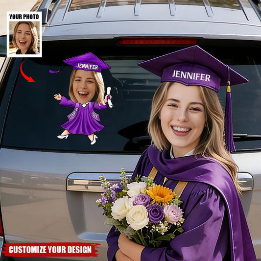Class Of 2026 Graduation Gift - Personalized Custom Funny Face Decal Sticker