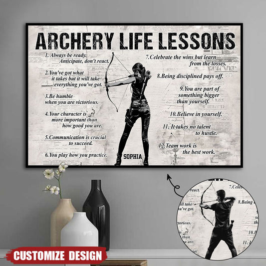Personalized Archery Life Lessons Poster / Canvas - Gift For Archery Lovers