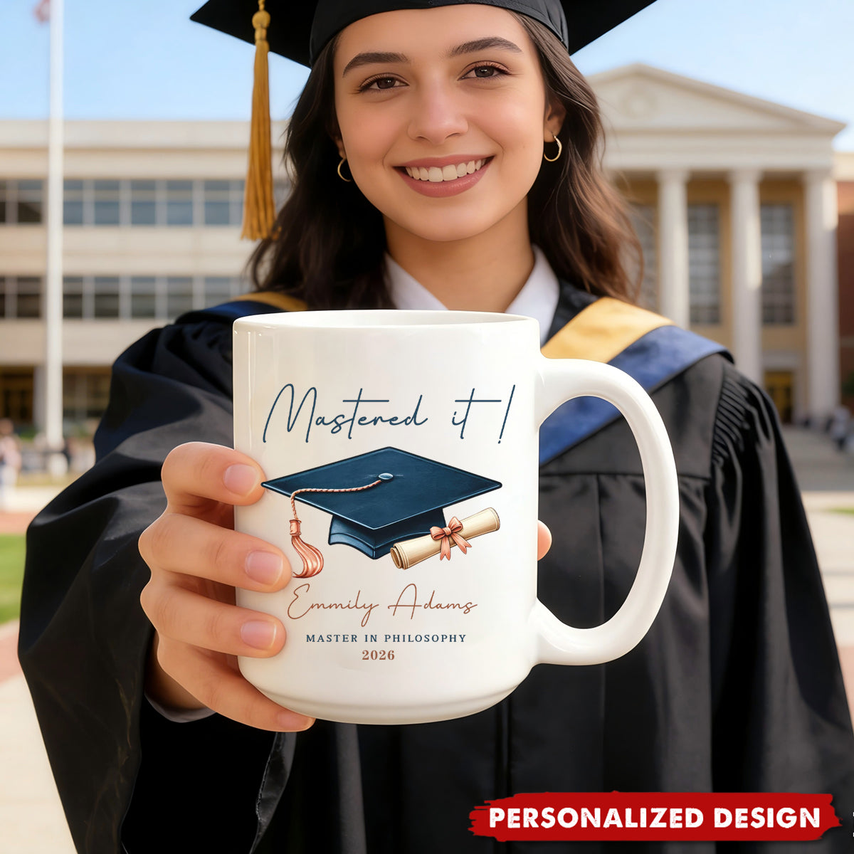 Personalized Masters Degree Mug - Graduation Gift for Master’s Graduate