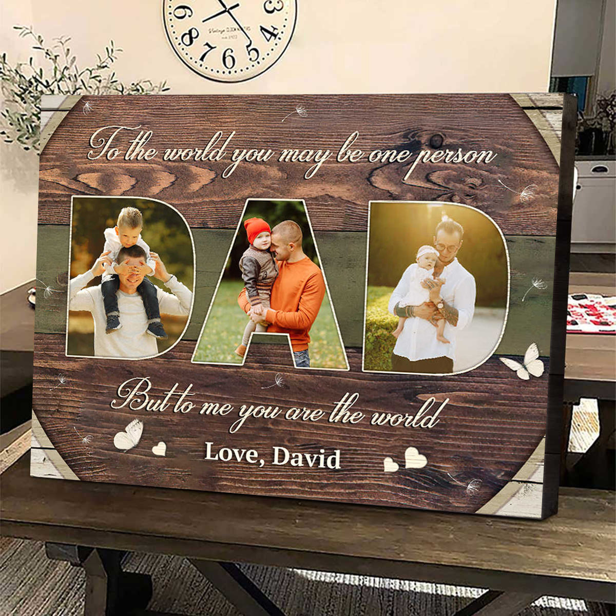 Personalized Dad photo collage canvas wall art with custom photos and sentimental quote for Father's Day gift image 6