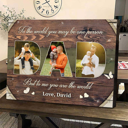 Personalized Dad photo collage canvas wall art with custom photos and sentimental quote for Father's Day gift image 6