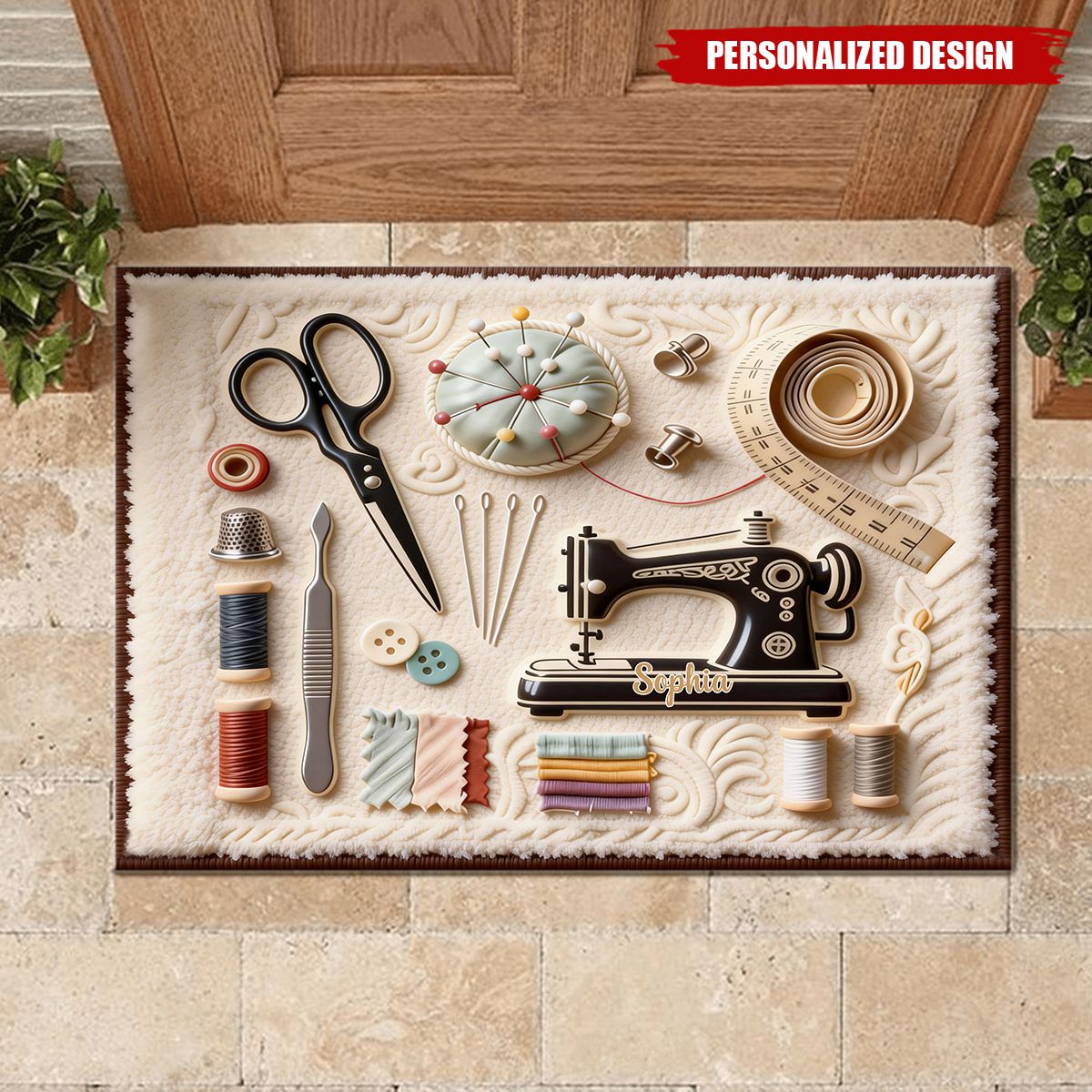 Personalized sewing machine Doormat