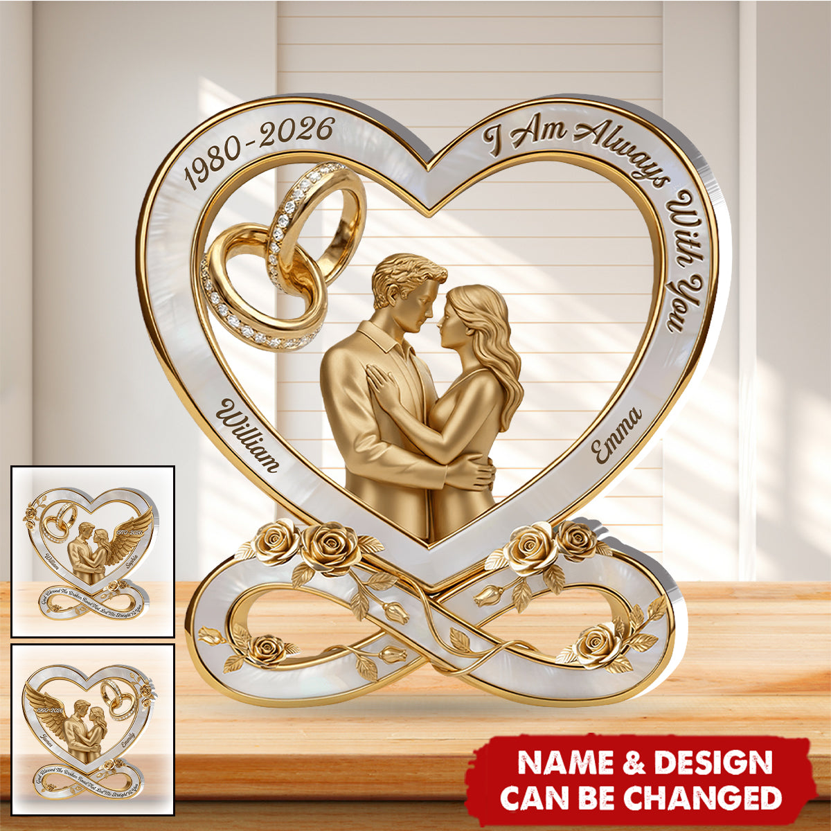 Custom Memorial Acrylic Plaque personalization view for Wife