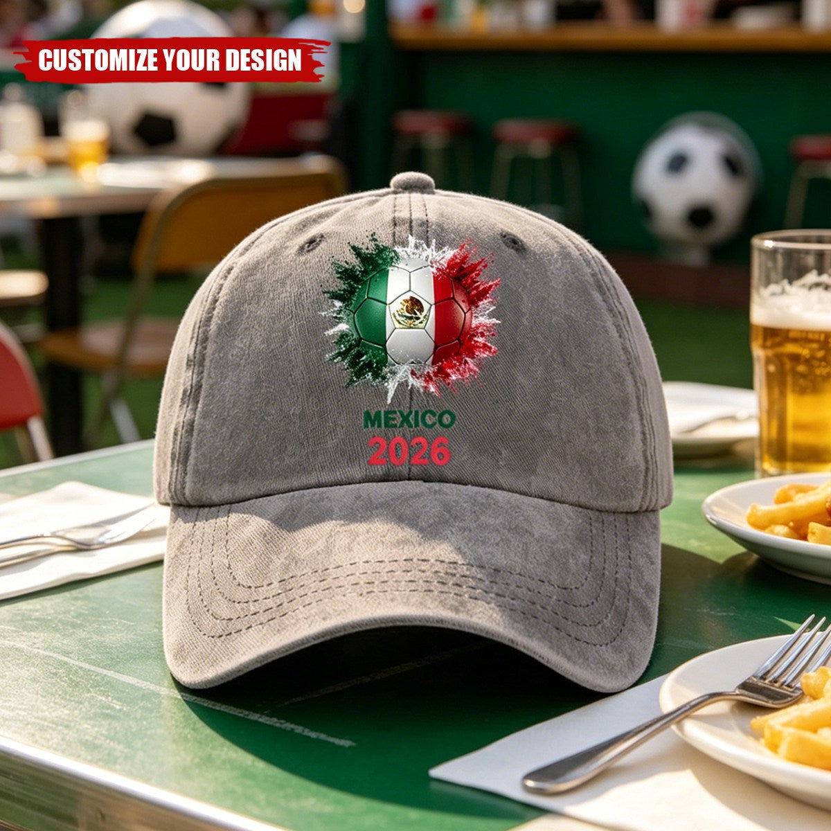Personalized Country Flags Classic Cap - Custom Soccer Lover Gift