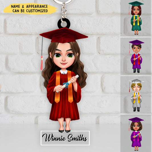 Happy Graduation Personalized Acrylic Keychain - Gift For Friends Family On Graduation Day