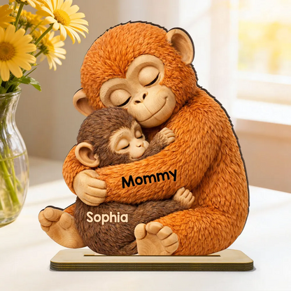 Mother Monkey & Children - Personalized Plaque