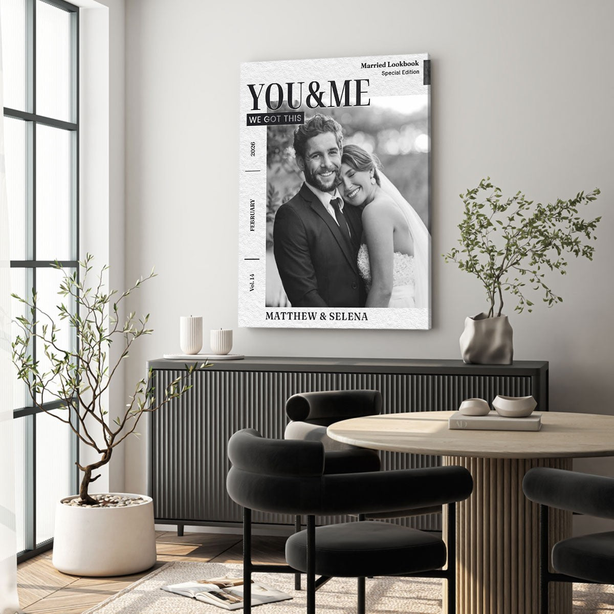 You and Me - Personalized Couple Wedding Magazine Canvas / Poster