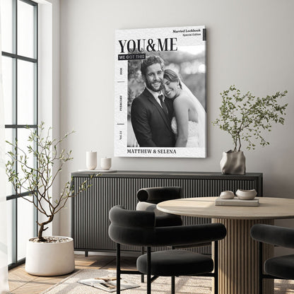 You and Me - Personalized Couple Wedding Magazine Canvas / Poster