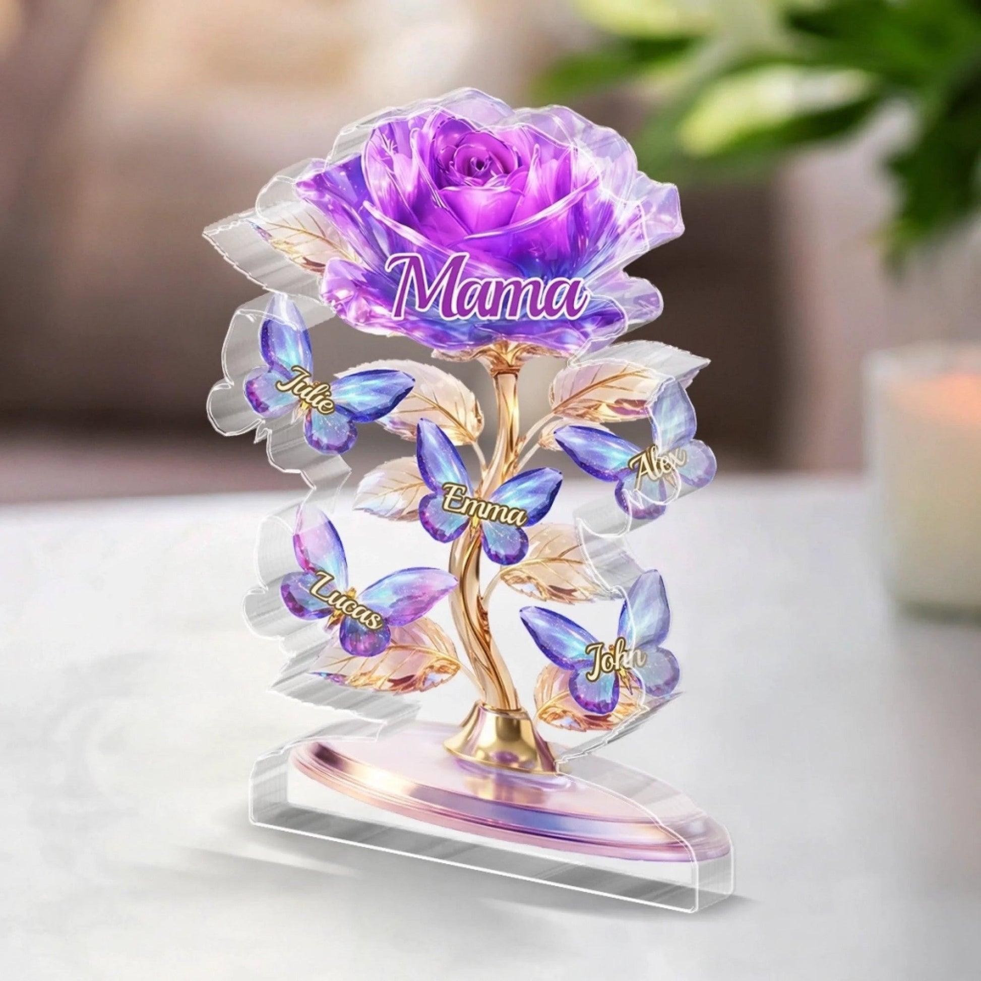 Personalized Acrylic Plaque - “A Garden of Love” Gift for Mom or Grandma