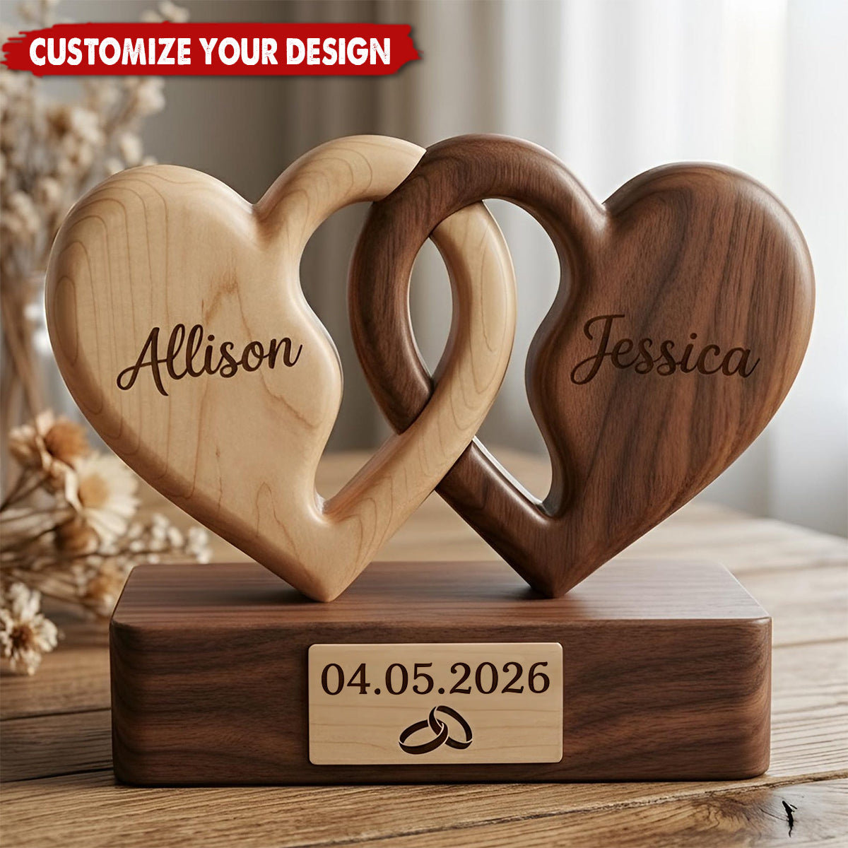 Personalized Couple Acrylic Plaque for Couples with personalized design details for meaningful gifting