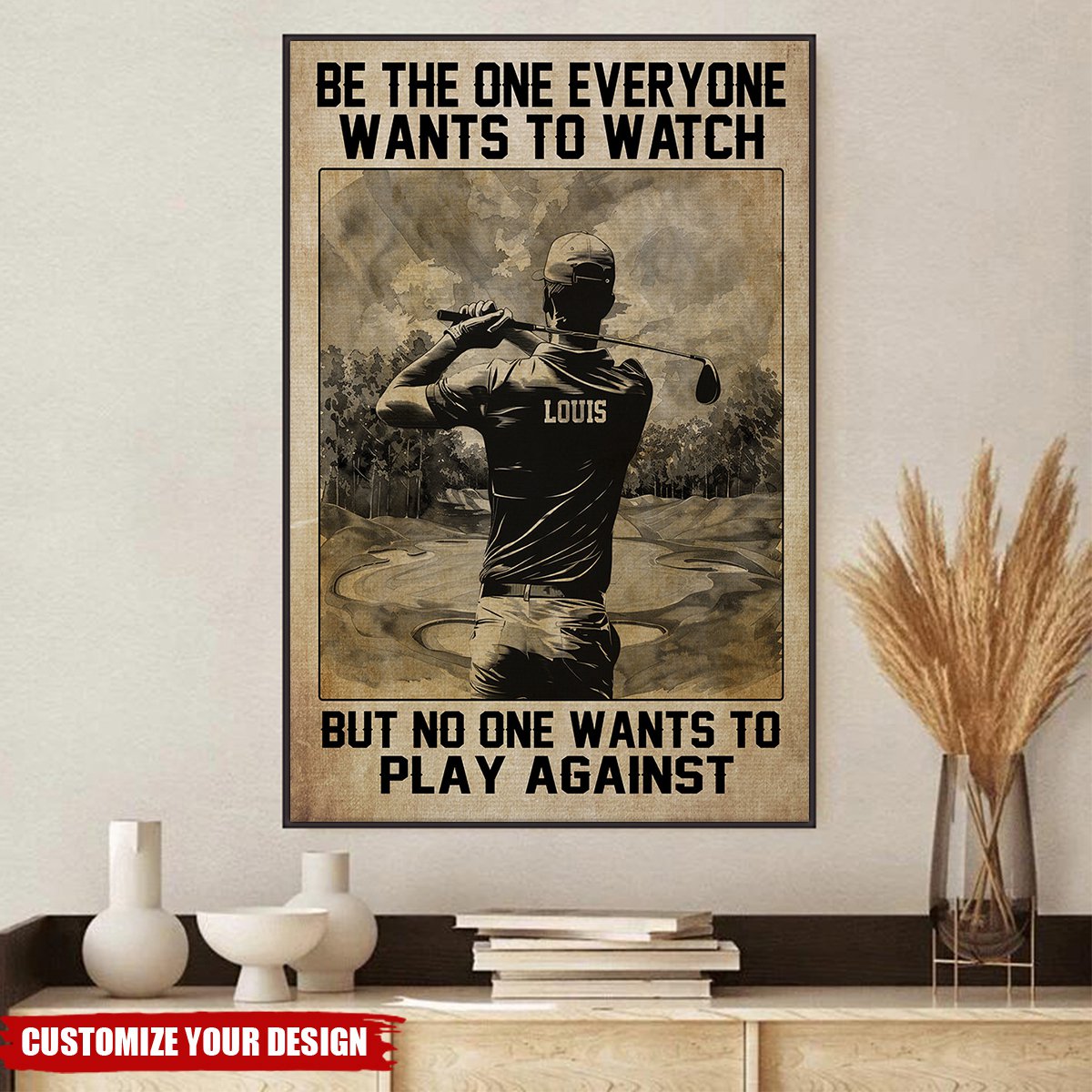 Personalized Golf Player Poster / Canvas - Gift For Golf Lovers