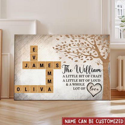 Custom Family Scrabble Canvas / Poster - 'A Whole Lot of Love' Home Wall Art