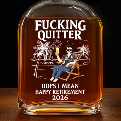 Oops I Mean Happy Retirement - Personalized Whiskey Bottle