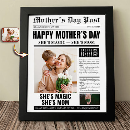 “She’s Magic, She’s Mom” Personalized Poster / Canvas - Custom Photo Mother’s Day Gift