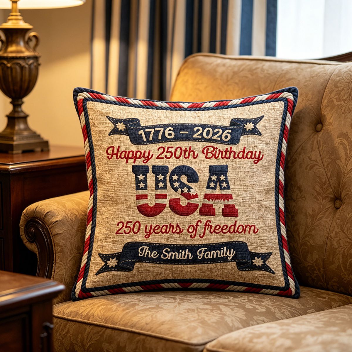 USA 250th Birthday - Personalized Custom Pillow