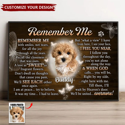 Always Beside Me: Memorial Poster / Canvas — Personalized Photo Art with “You Will Be Right By My Side”