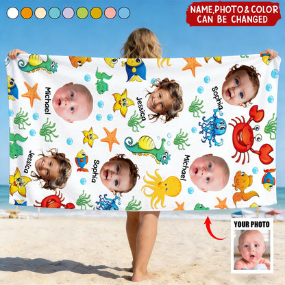Custom Photo Beach Towel personalization view for Kids/Babies