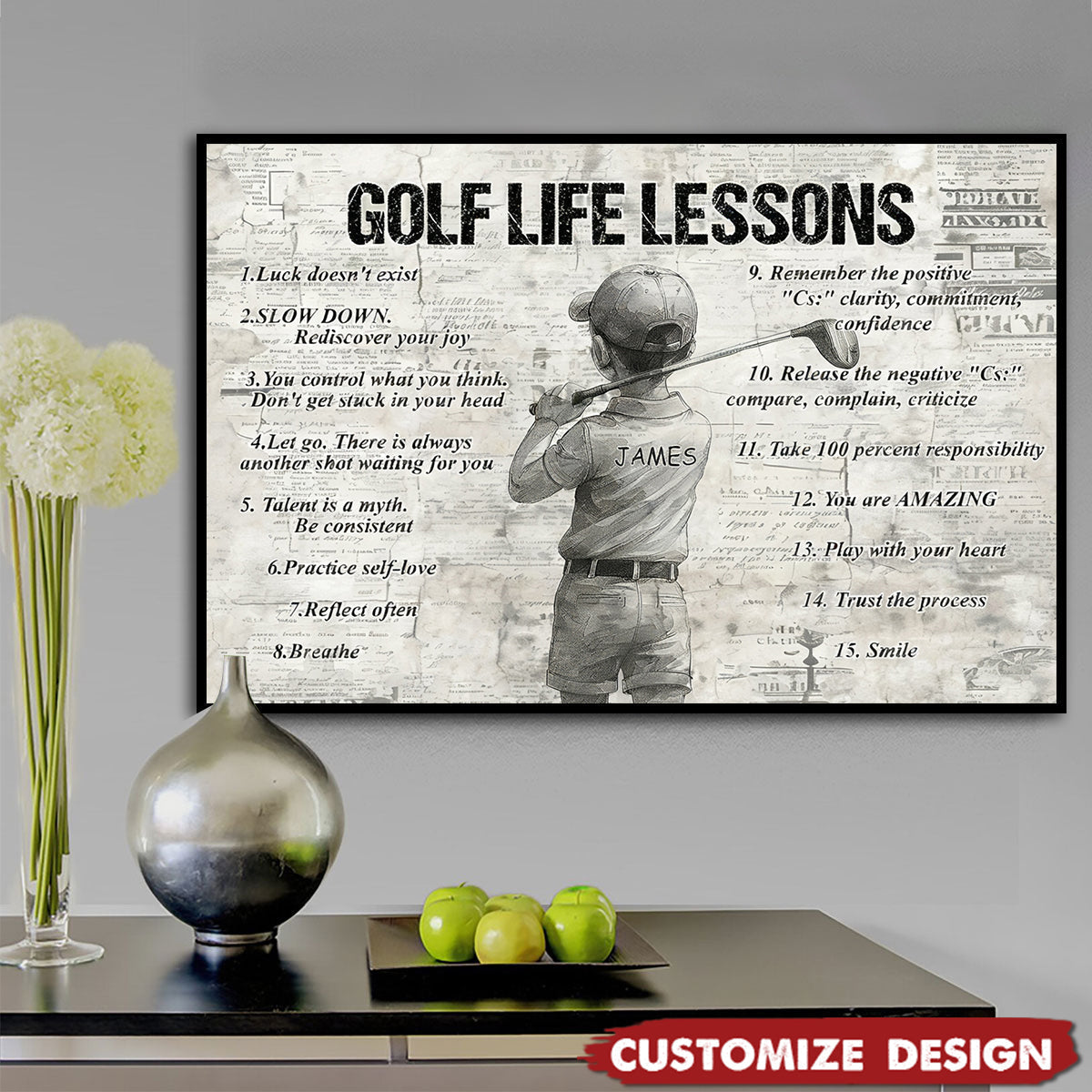 Personalized Golf Canvas / Poster - Gift For Kid & Golf Lovers