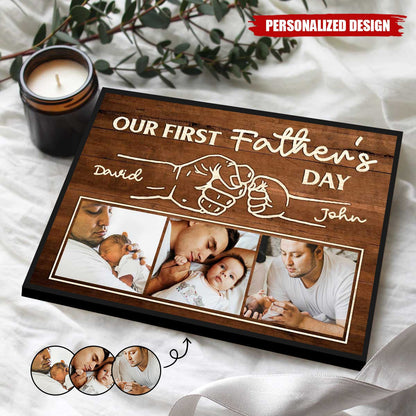 Personalized First Father’s Day Fist Bump Canvas / Poster - Custom Gift for New Dad