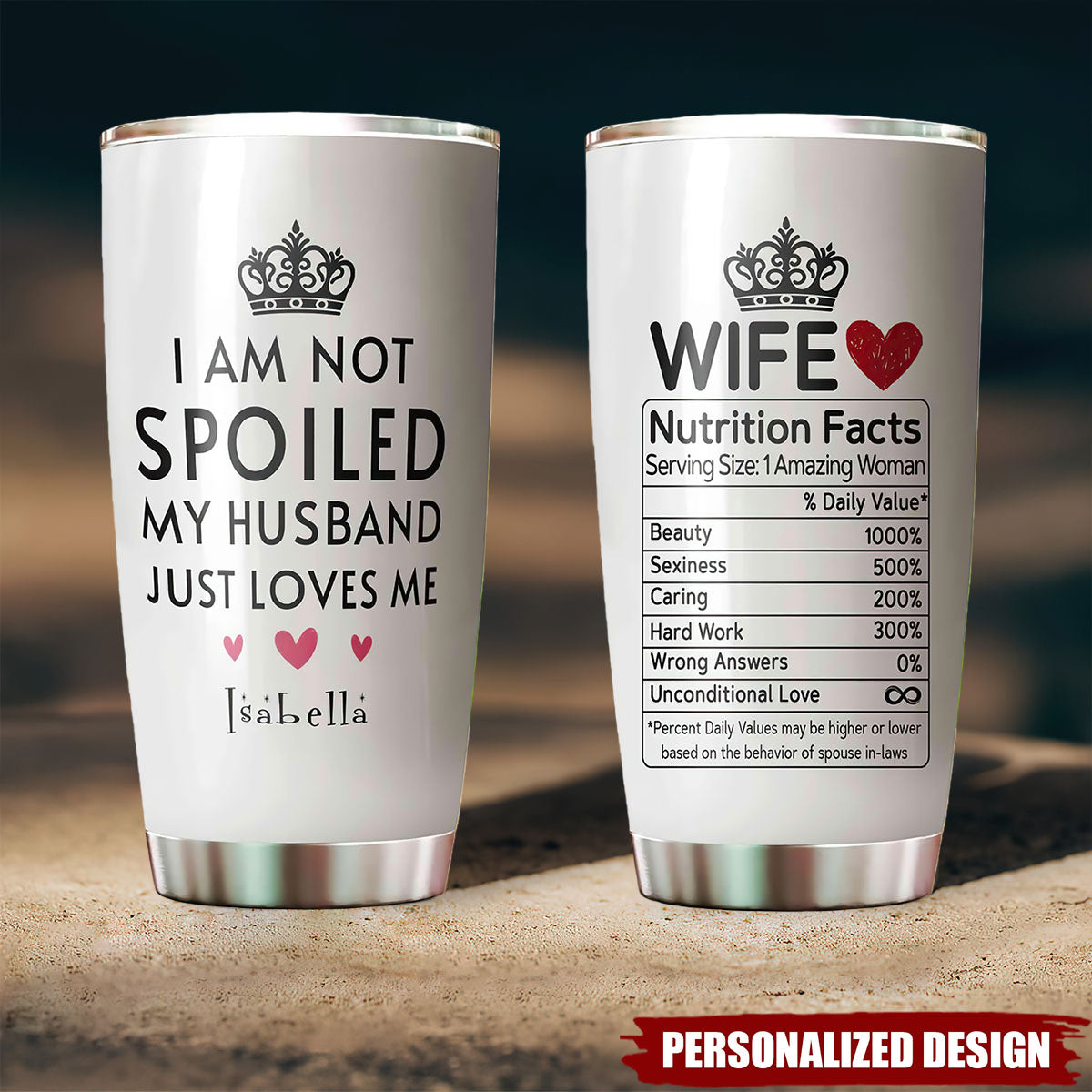 “I Am Not Spoil My Husband” Personalized Tumbler - Funny Gift For Wife