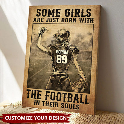 Train Hard - Personalized Football Poster / Canvas