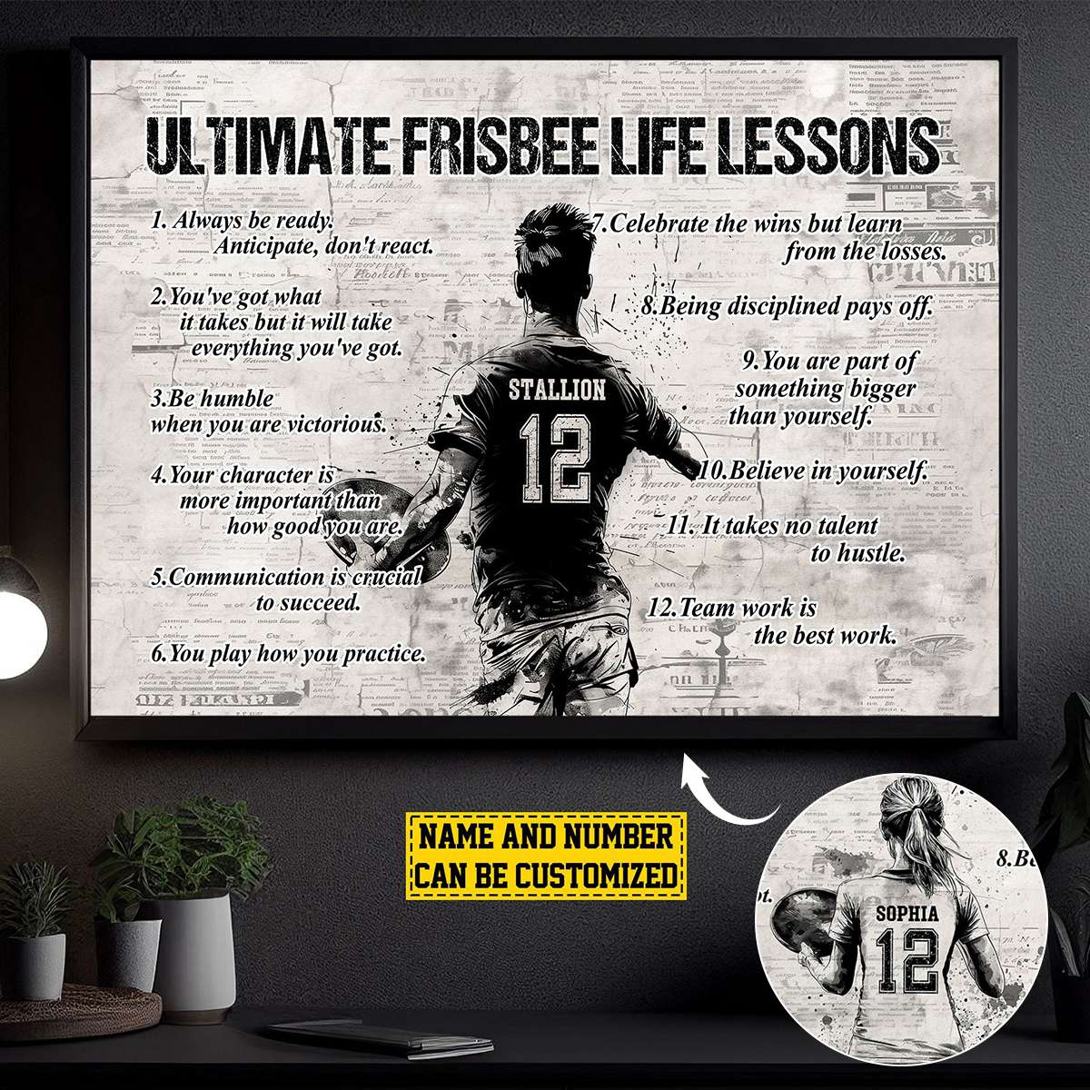 Personalized Ultimate Frisbee Life Lessons Poster / Canvas - Gift For Ultimate Frisbee Lovers