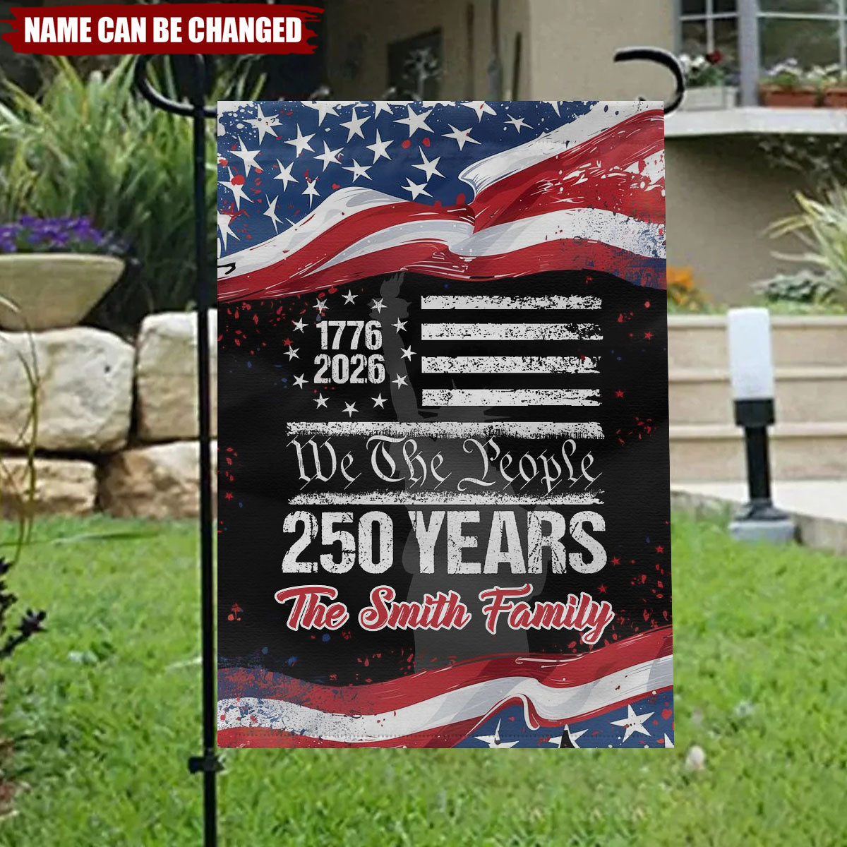 250 Years USA 250th Birthday - Personalized Custom 1776-2026 Eagle Garden Flag