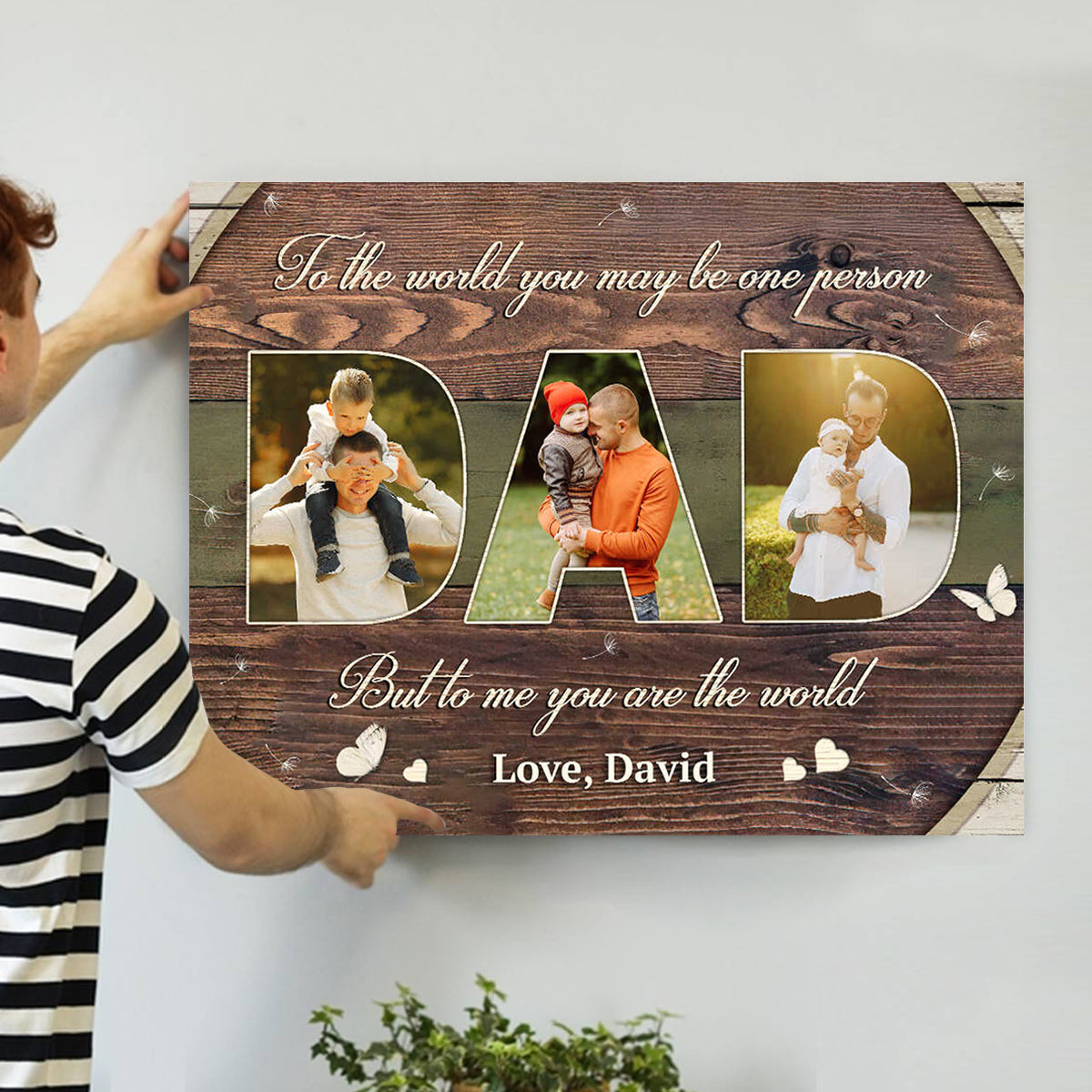 Personalized Dad Photo Collage Canvas personalization view for Dad