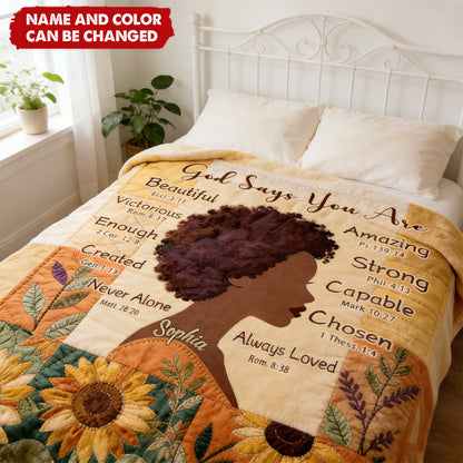 Personalized Blanket: God’s Love, Wrapped in Comfort - African American