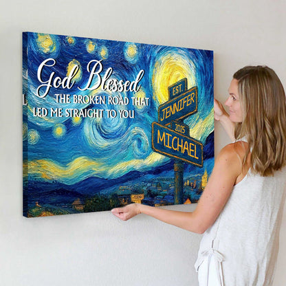 “The Path to Us” - Personalized Road Sign Couples Canvas / Poster