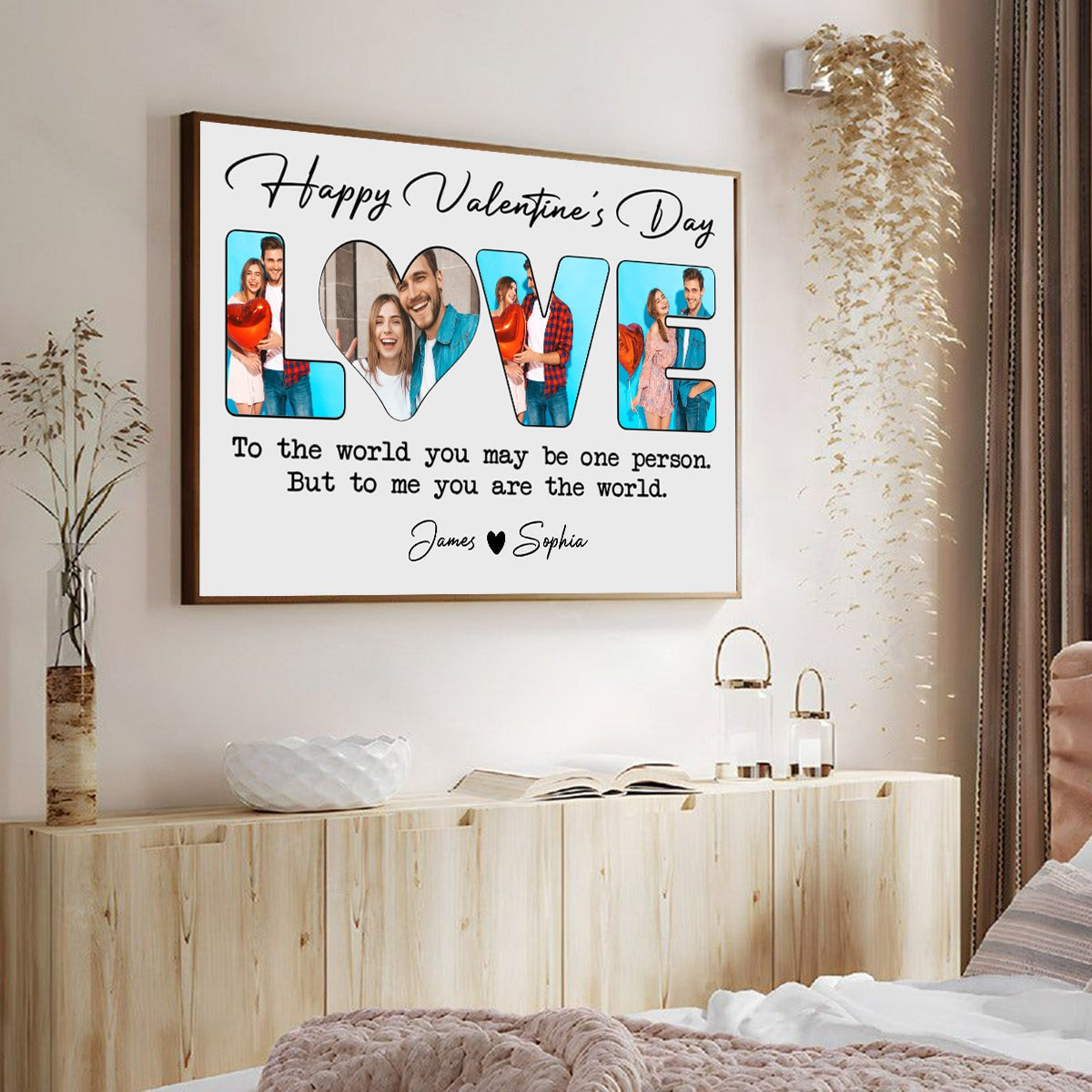 To Me You Are The World - Personalized Custom Couple Photo Canvas / Poster