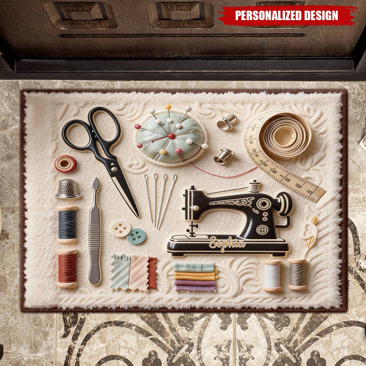 Personalized sewing machine Doormat