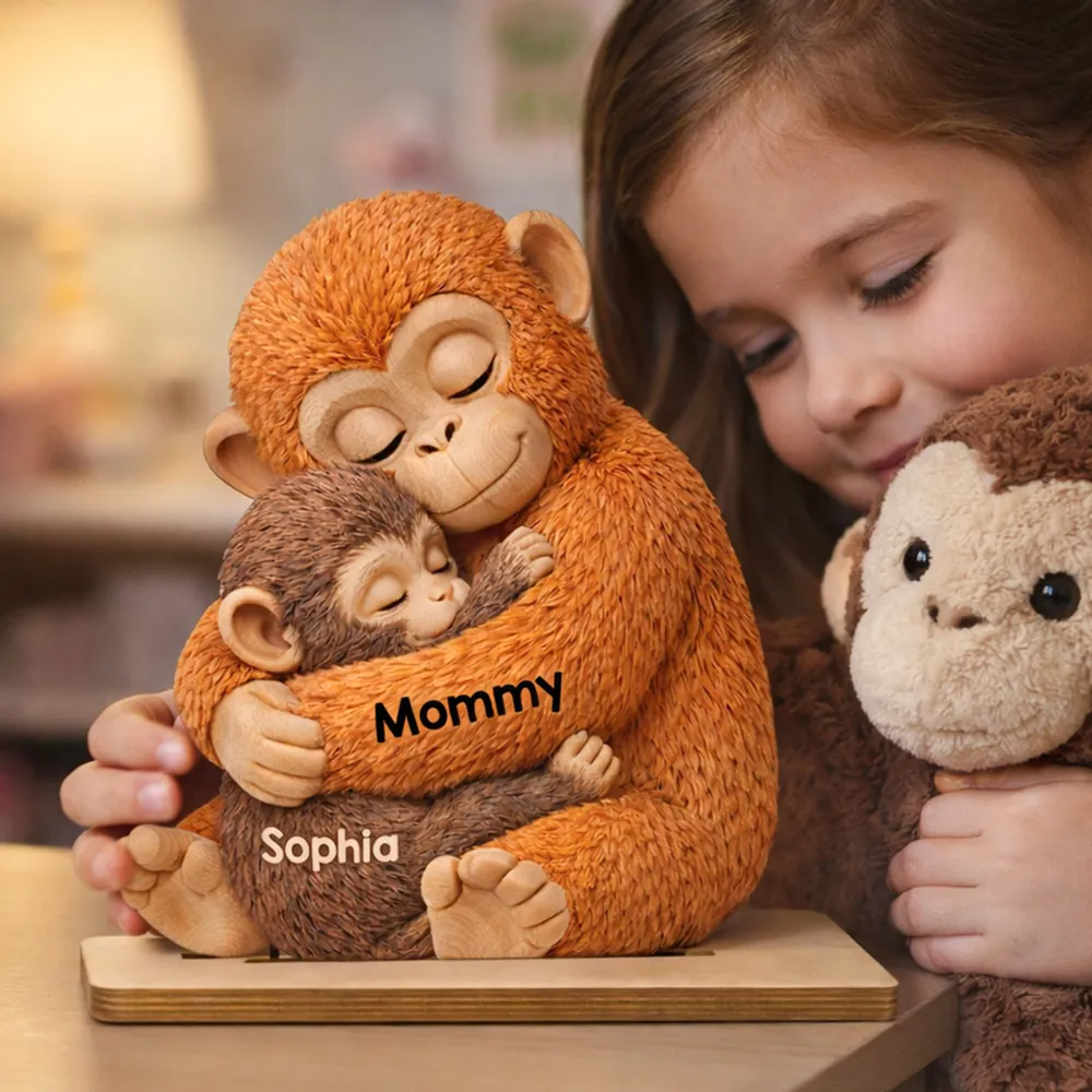 Mother Monkey & Children - Personalized Plaque