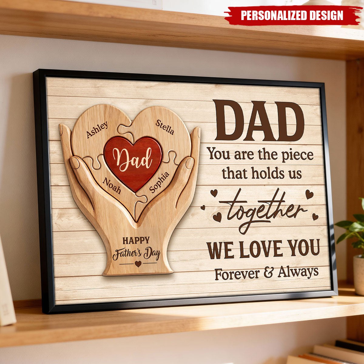 Canvas / Poster material and size view - Personalized Dad Puzzle Canvas