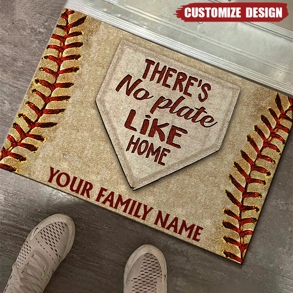 Personalized Baseball Doormat - Custom Gift For Baseball Players