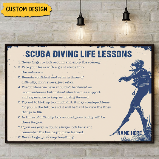 Personalized Scuba Diving Life Lessons Poster / Canvas - Gift For Diving Lovers