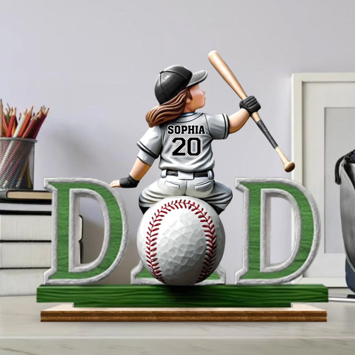 Great Players Are Raised By Even Greater Dads - Personalized 2-Layered Wooden Plaque