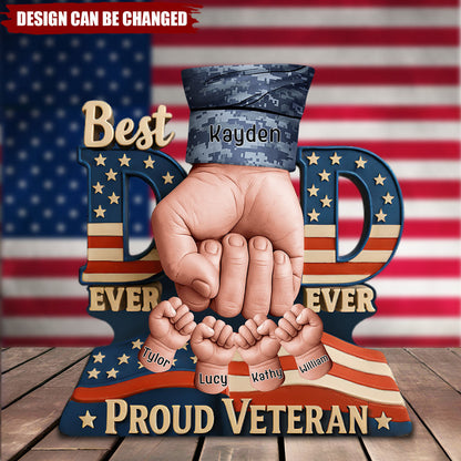 Personalized Proud Veteran Dad Acrylic Plaque - Custom Gift for Dad