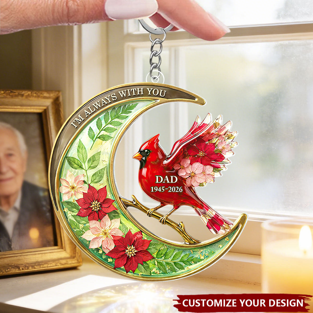 “I’m Always With You” Personalized Memorial Keychain - Sympathy Gift for Loss of Loved One